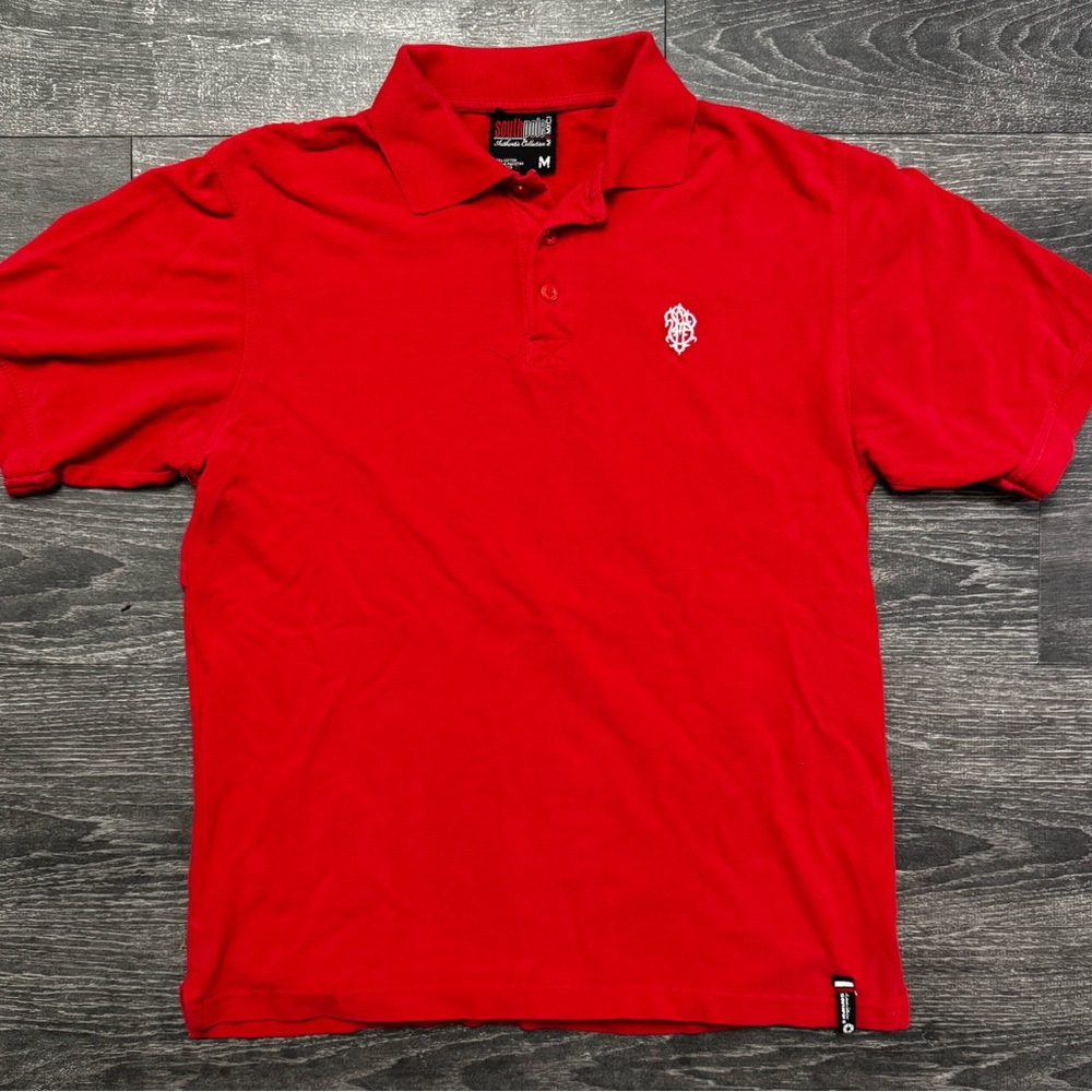 SouthPole Authentic Collection Red Polo Shirt Size Mens Medium